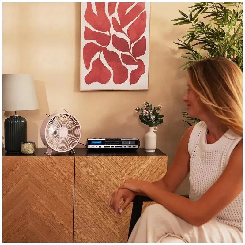 Ventilador Retro Rosa 25W EnergySilence 400: Elegancia y Potencia en Sobremesa de Cecotec