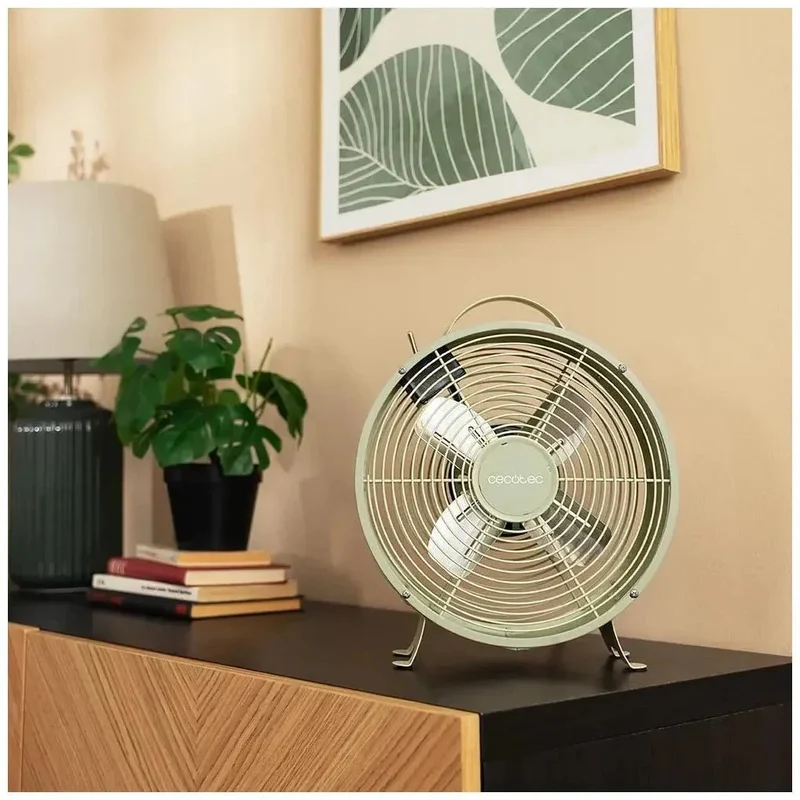 Ventilador Retro de Sobremesa EnergySilence 400: Potencia y Estilo en 8 Pulgadas de Cecotec