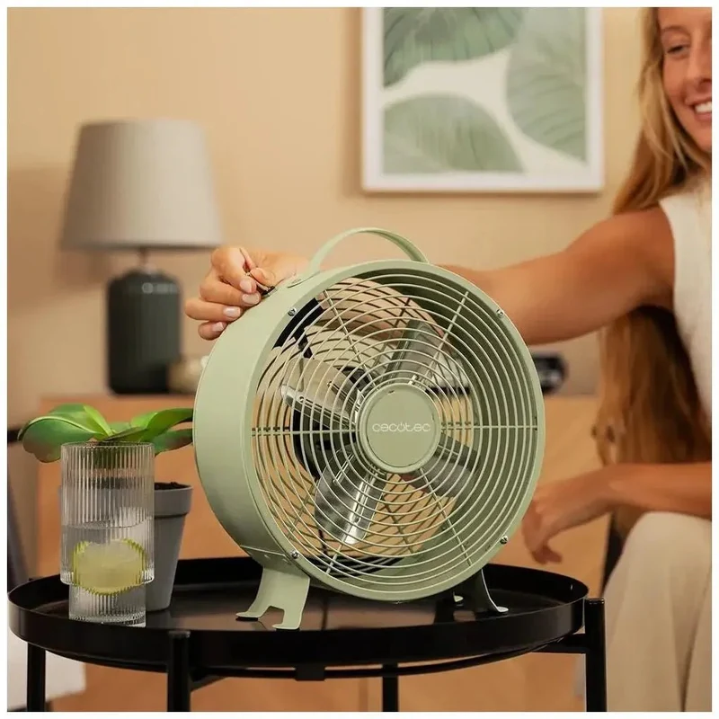 Ventilador Retro de Sobremesa EnergySilence 400: Potencia y Estilo en 8 Pulgadas de Cecotec