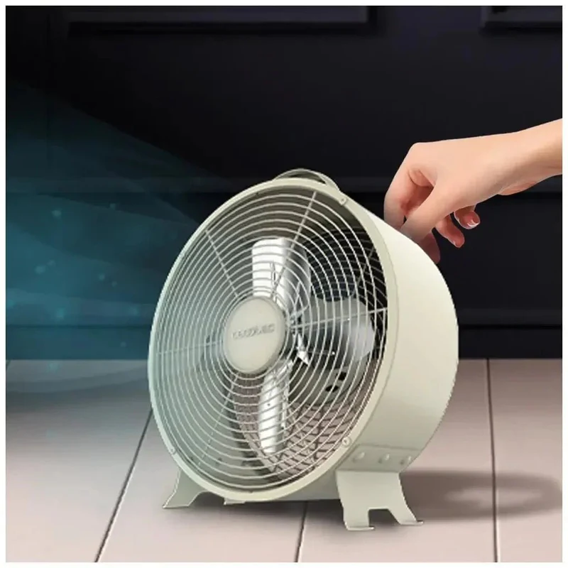 Ventilador Retro de Sobremesa Beige 25W - Estilo, Potencia y Seguridad de Cecotec