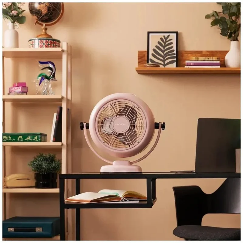 Ventilador Retro Rosa 8'' EnergySilence 800: Potencia y Estilo para tu Hogar de Cecotec