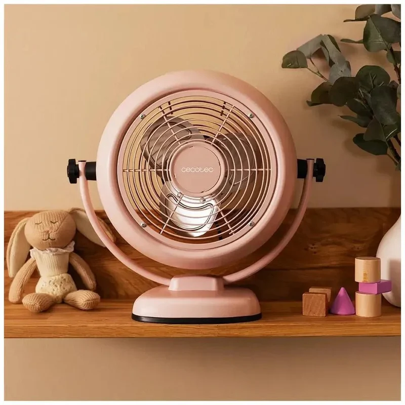 Ventilador Retro Rosa 8'' EnergySilence 800: Potencia y Estilo para tu Hogar de Cecotec