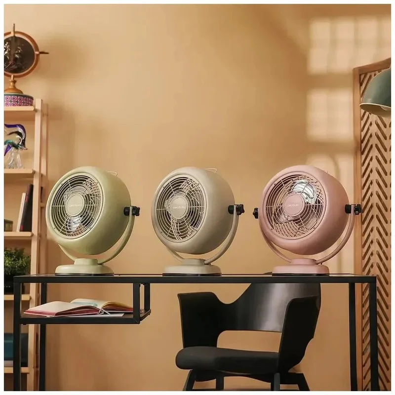 Ventilador Retro Rosa 8'' EnergySilence 800: Potencia y Estilo para tu Hogar de Cecotec