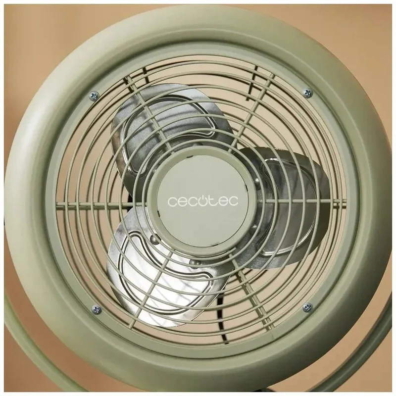 Ventilador Retro de Sobremesa Verde 8'' con Potente Motor de 20W y Seguridad de Cecotec