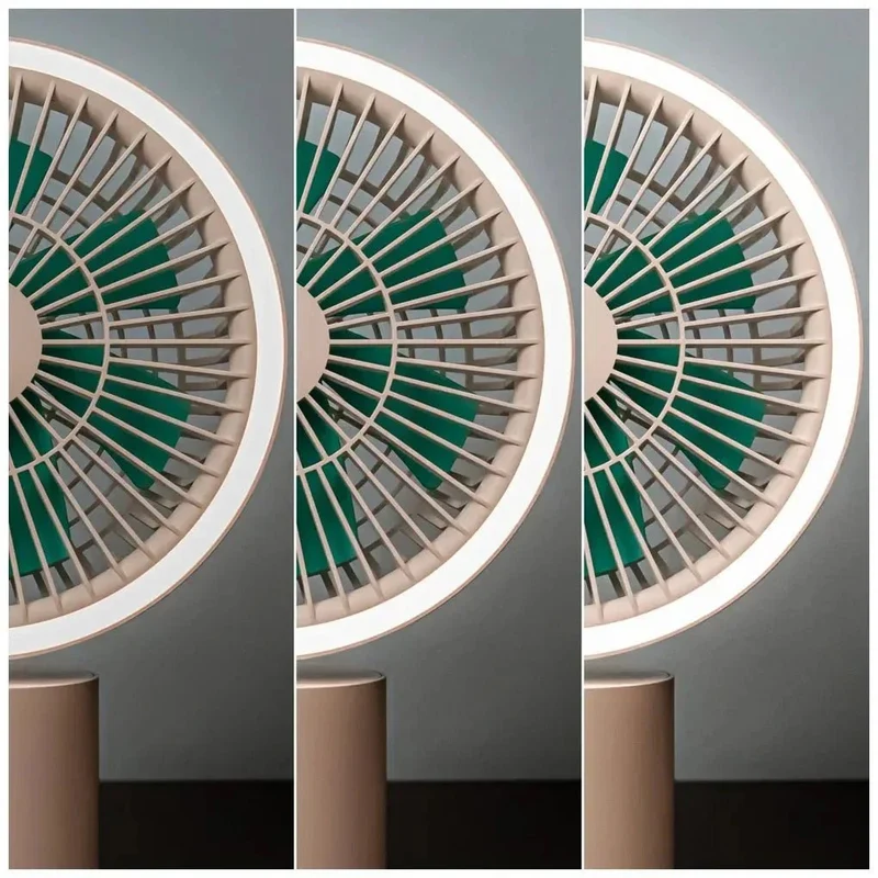 Ventilador Portátil 8000mAh con Luz LED y Oscilación 360º para Hogar y Oficina de Cecotec