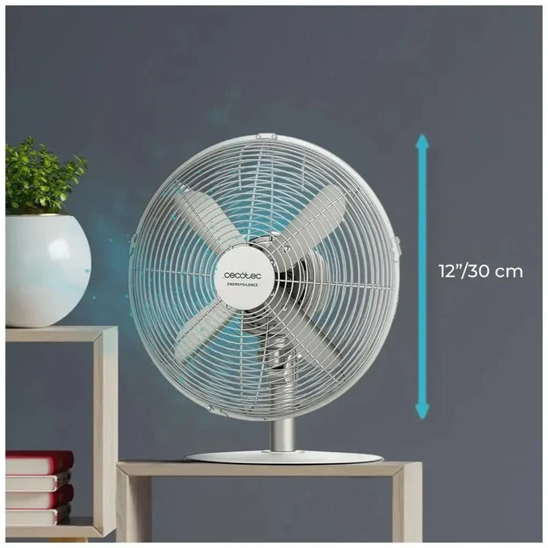 Ventilador de Sobremesa Silencioso y Potente de 40W con Diseño en Acero y 3 Velocidades de Cecotec