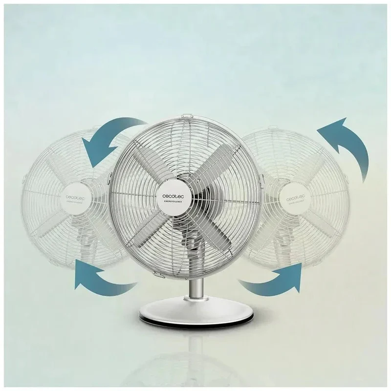 Ventilador de Sobremesa Silencioso y Potente de 40W con Diseño en Acero y 3 Velocidades de Cecotec