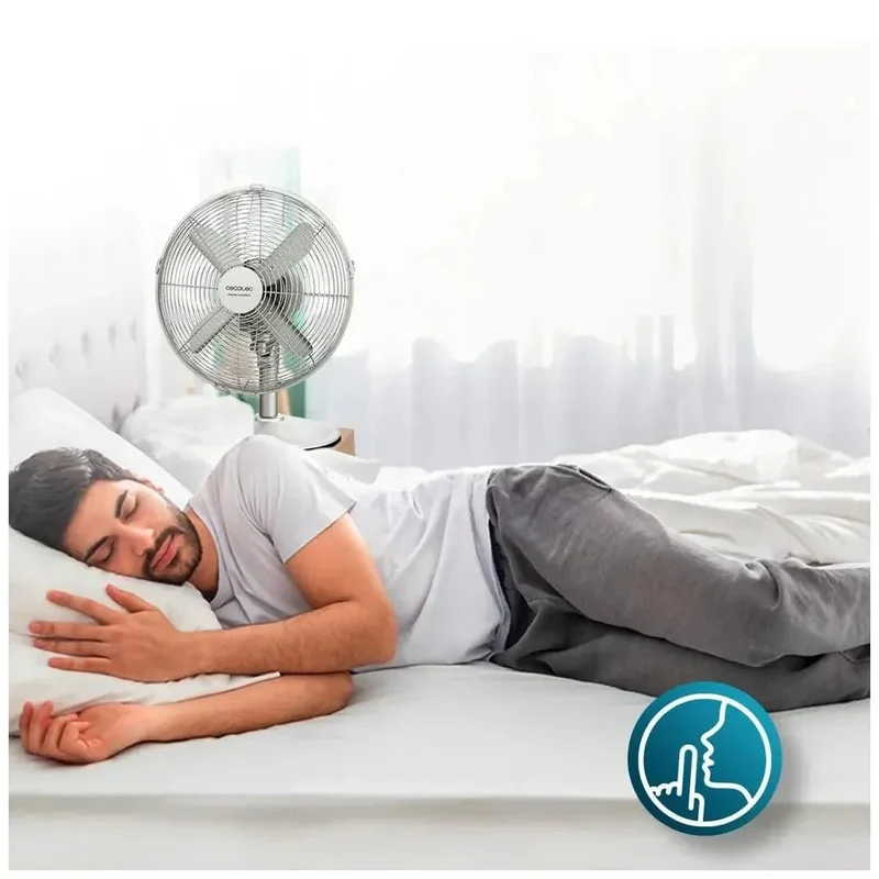 Ventilador de Sobremesa Silencioso y Potente de 40W con Diseño en Acero y 3 Velocidades de Cecotec