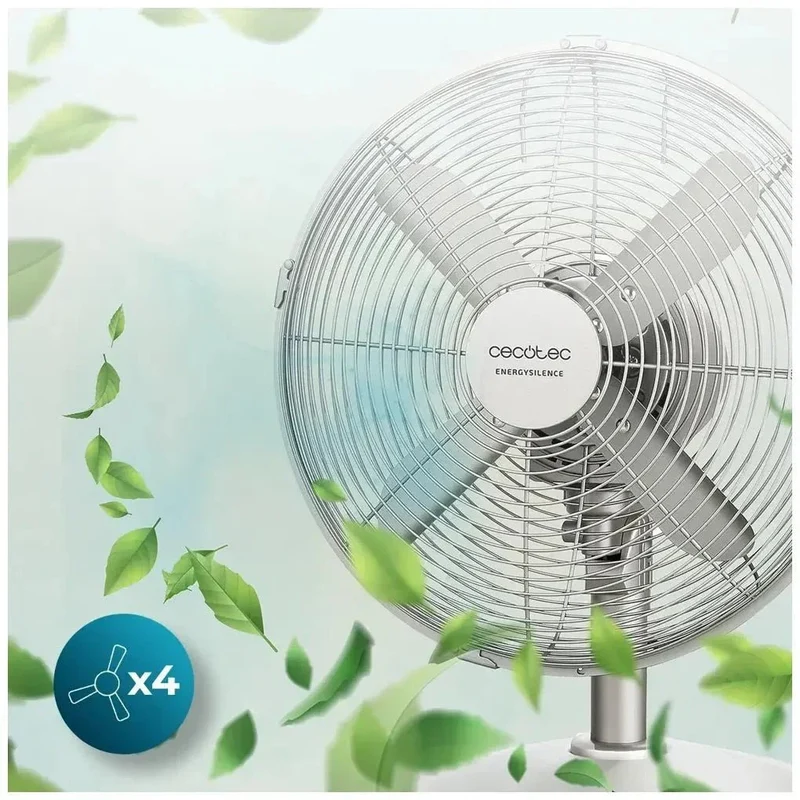 Ventilador de Sobremesa Silencioso y Potente de 40W con Diseño en Acero y 3 Velocidades de Cecotec