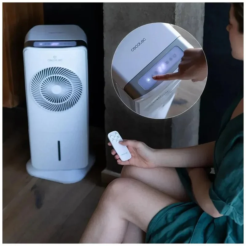 Climatizador Evaporativo compacto 65W con control remoto y Temporizador 12h Cecotec