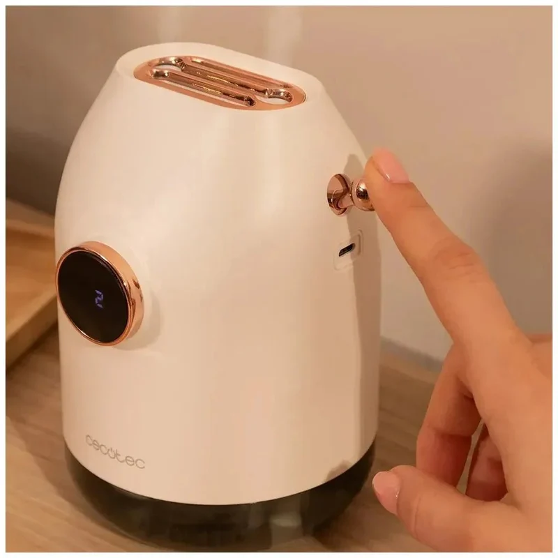 Difusor Humidificador Inalámbrico 550ml con Pantalla LED y Aromaterapia de Cecotec