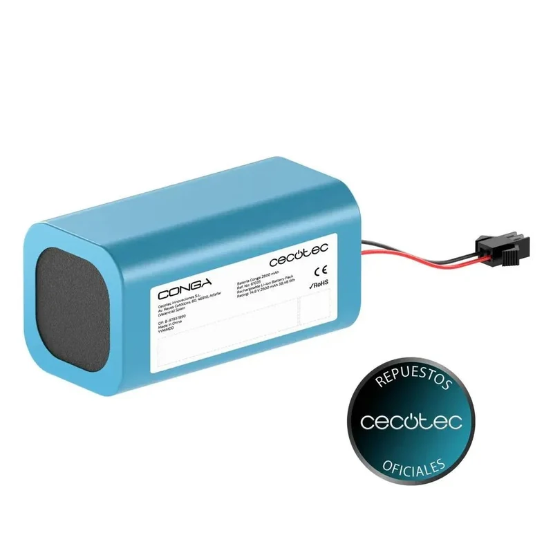 Batería de Repuesto 2600 mAh para Robots Aspirador Conga - Alta Autonomía y Seguridad de Cecotec