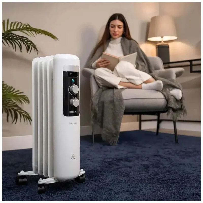 Radiador Eléctrico de Aceite 1000W para Habitaciones Pequeñas - Bajo Consumo de Cecotec