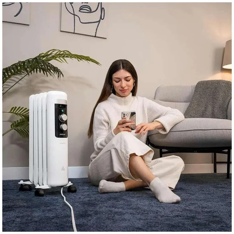 Radiador Eléctrico de Aceite 1000W para Habitaciones Pequeñas - Bajo Consumo de Cecotec