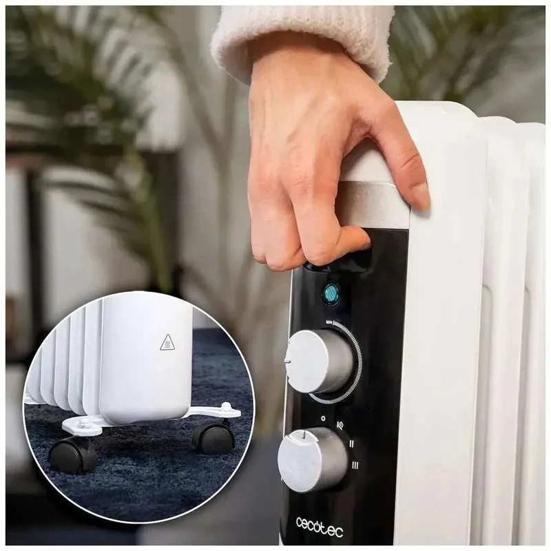 Radiador Eléctrico de Aceite 1000W para Habitaciones Pequeñas - Bajo Consumo de Cecotec