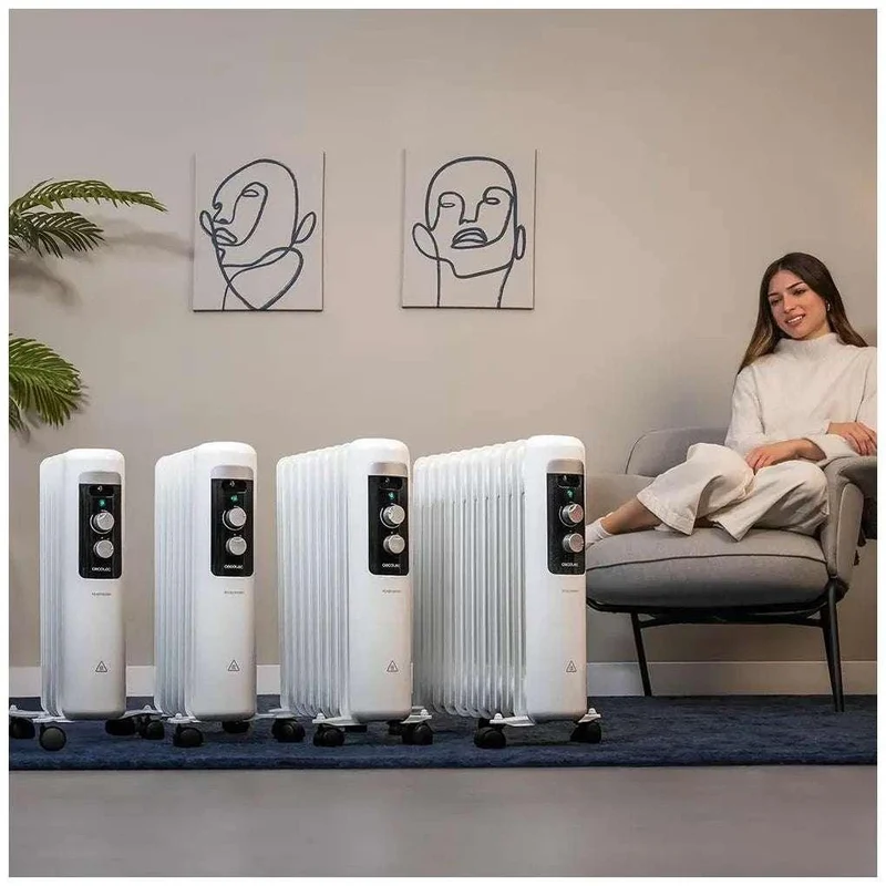 Radiador Eléctrico de Aceite 1000W para Habitaciones Pequeñas - Bajo Consumo de Cecotec