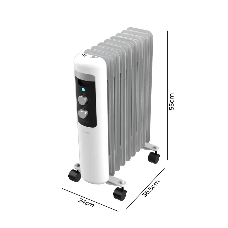 Radiador Eléctrico de Aceite 2000W para Habitaciones Pequeñas con Seguridad de Cecotec