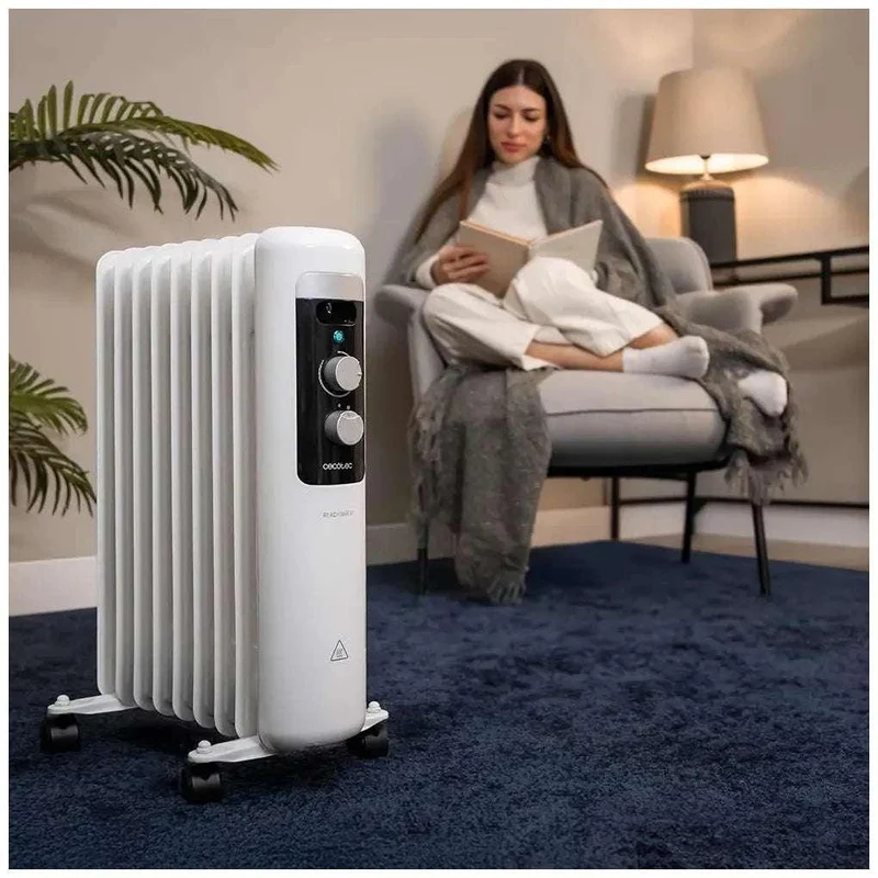 Radiador Eléctrico de Aceite 2000W para Habitaciones Pequeñas con Seguridad de Cecotec