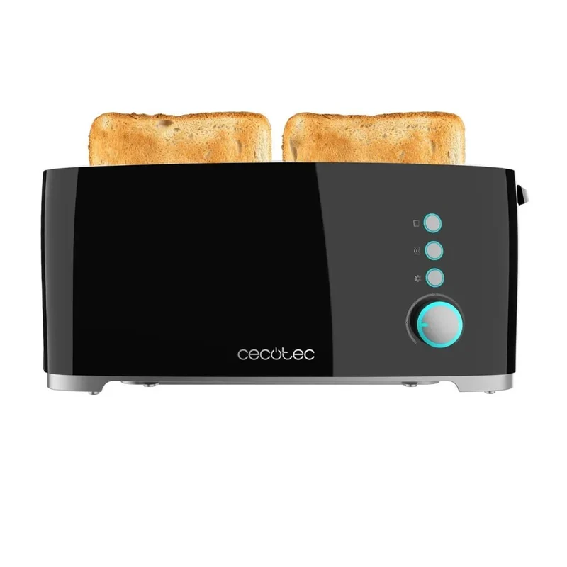 Tostadora de Pan 1000W con Ranura XL, Funciones Avanzadas y Soporte para Panecillos de Cecotec
