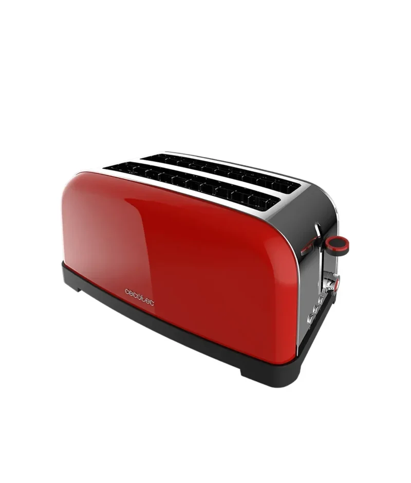 Tostador de Acero Inoxidable 1500W con Doble Ranura Larga y Funciones Avanzadas de Cecotec