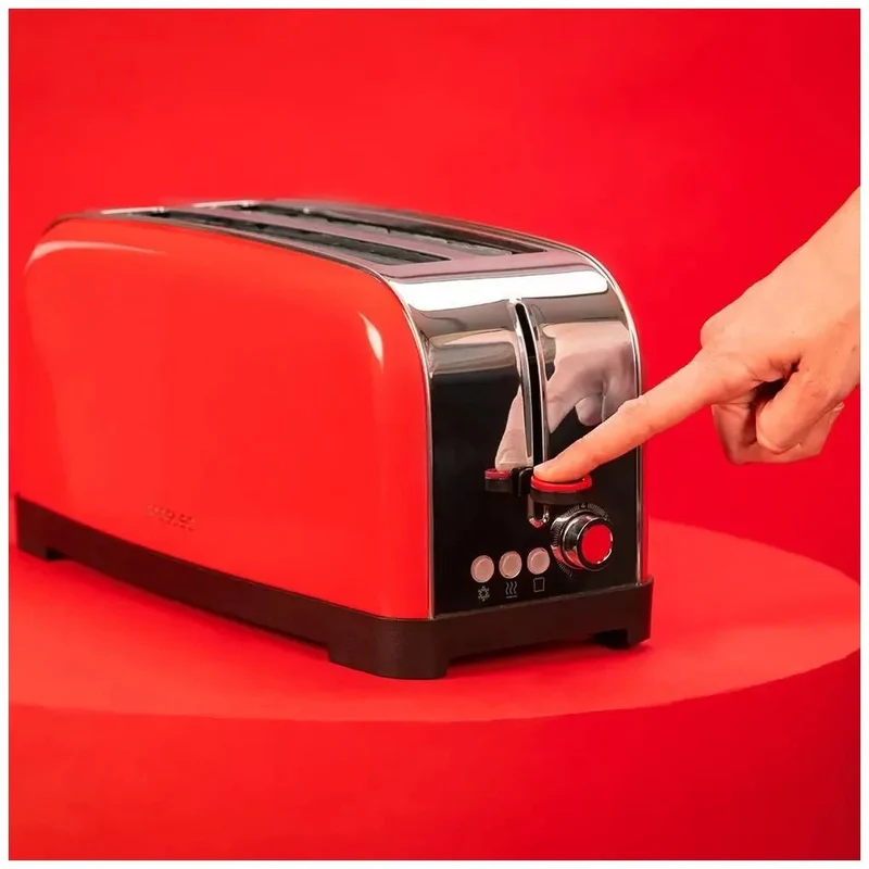 Tostador de Acero Inoxidable 1500W con Doble Ranura Larga y Funciones Avanzadas de Cecotec