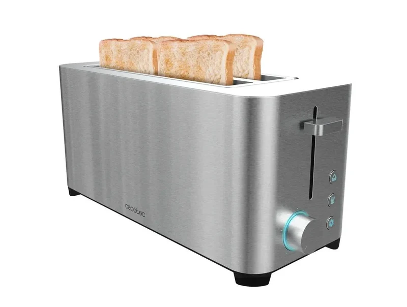 Tostadora YummyToast Extra Double: 1400W, 4 Tostadas, Acero Inoxidable, Funciones Avanzadas de Cecotec