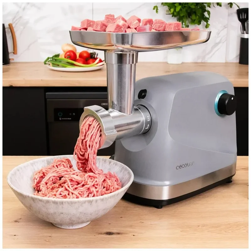 Picadora de Carne Eléctrica 1360W: Potencia y Versatilidad en Acero Inoxidable de Cecotec