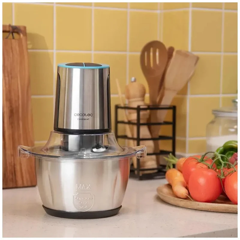 Picadora Eléctrica 600W con Cuchillas de Titanio y Bol de Acero Inoxidable 1.5L de Cecotec