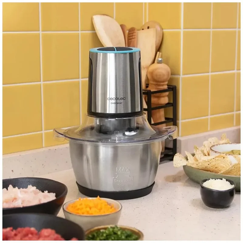 Picadora Eléctrica 600W con Cuchillas de Titanio y Bol de Acero Inoxidable 1.5L de Cecotec