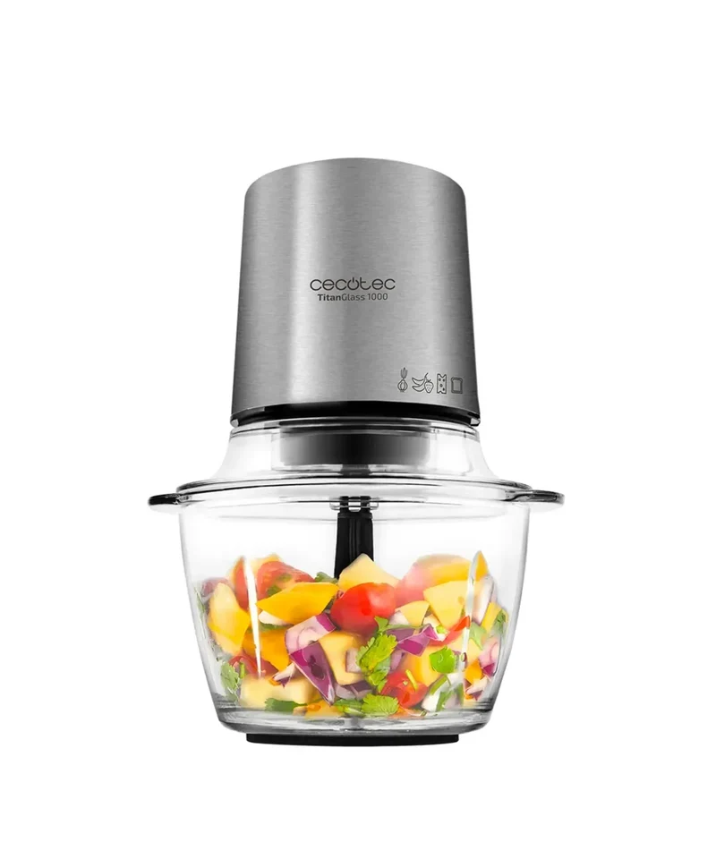 Picadora Eléctrica Multifuncional 400W con Cuchillas de Titanio y Bol de Cristal de Cecotec