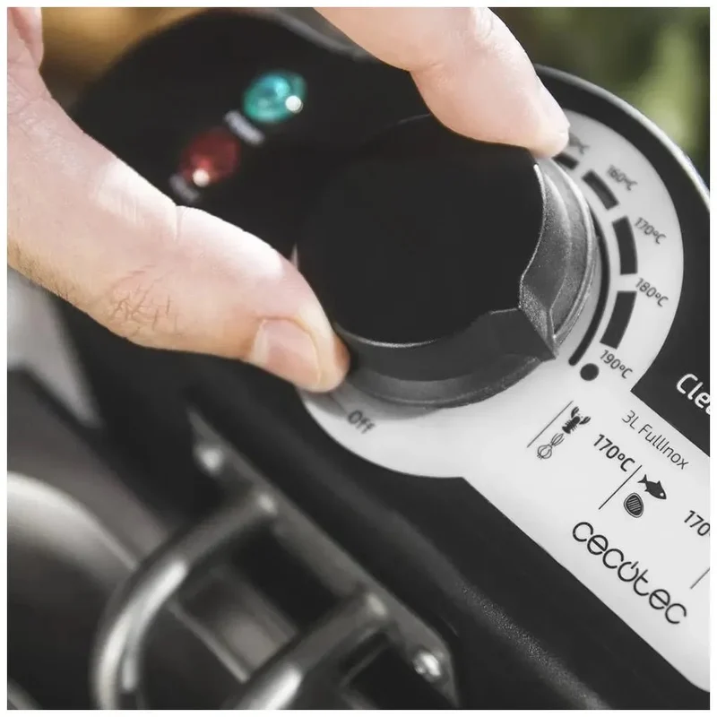 Freidora Eléctrica 3L Inoxidable con Filtro OilCleaner y Potencia de 2000W de Cecotec