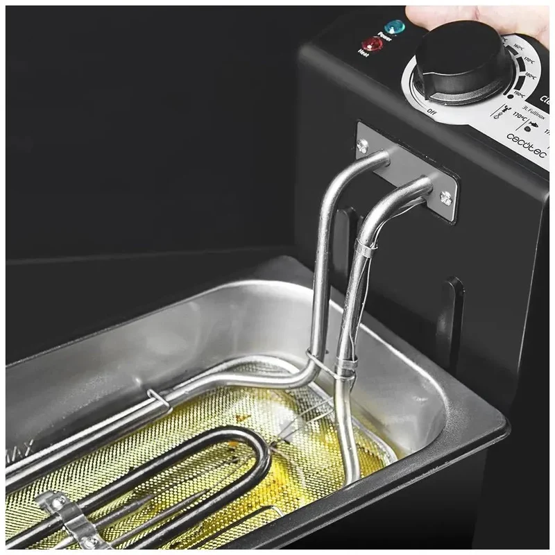 Freidora Eléctrica 3L Inoxidable con Filtro OilCleaner y Potencia de 2000W de Cecotec