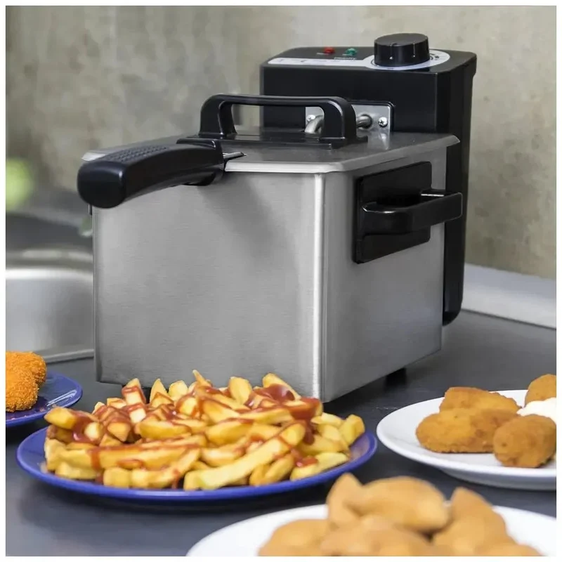 Freidora Eléctrica 1,5L con Filtro OilCleaner y Cubeta Lavable - Potencia 1000W de Cecotec