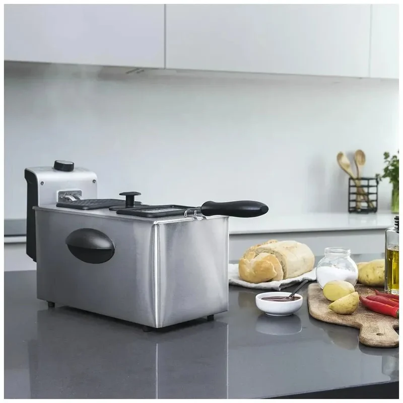 Freidora Eléctrica 3L Inoxidable con Filtro Antiolores y Potencia 2180W de Cecotec