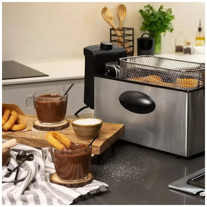 Freidora Eléctrica 2180W, 3L con Filtro OilClean y Diseño en Acero Inoxidable de Cecotec