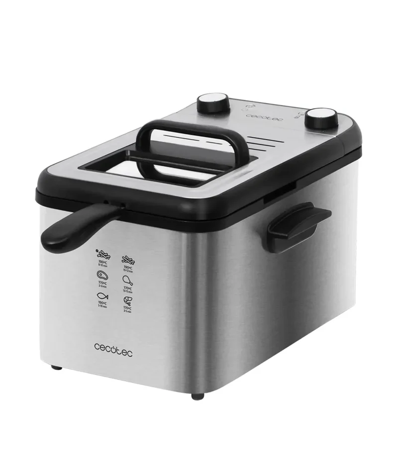 Freidora Eléctrica 4L con Filtro OilCleaner y Diseño INOX - Potencia 3270W de Cecotec