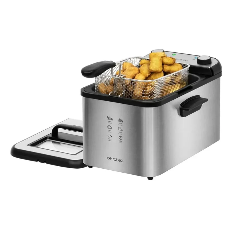 Freidora Eléctrica 4L con Filtro OilCleaner y Diseño INOX - Potencia 3270W de Cecotec