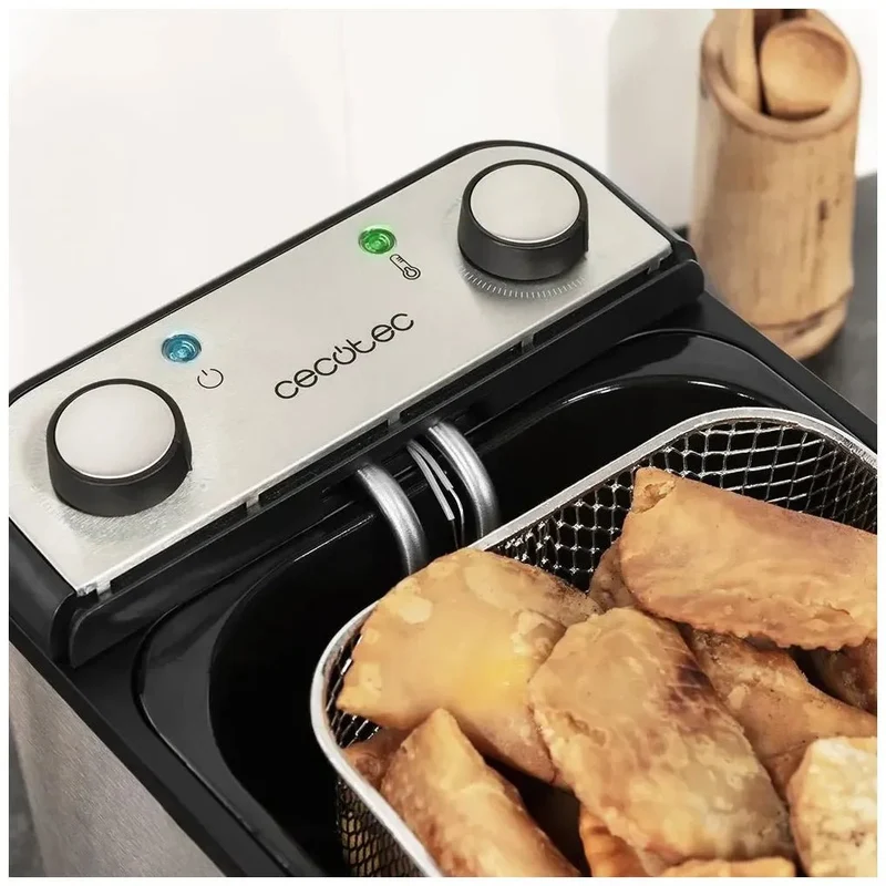 Freidora Eléctrica 4L con Filtro OilCleaner y Diseño INOX - Potencia 3270W de Cecotec