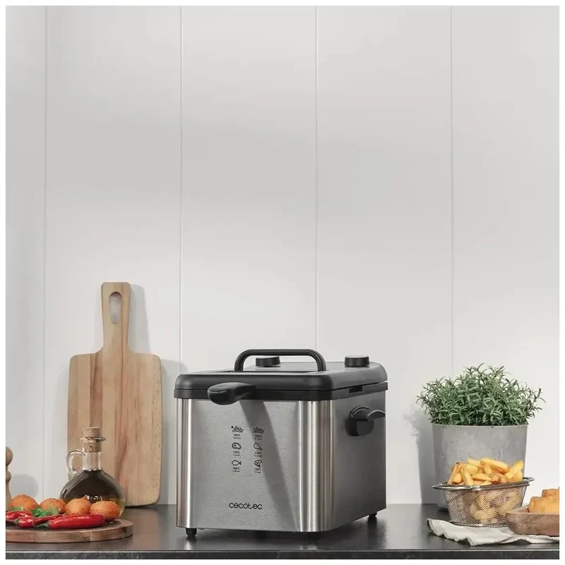 Freidora Eléctrica 4L con Filtro OilCleaner y Diseño INOX - Potencia 3270W de Cecotec