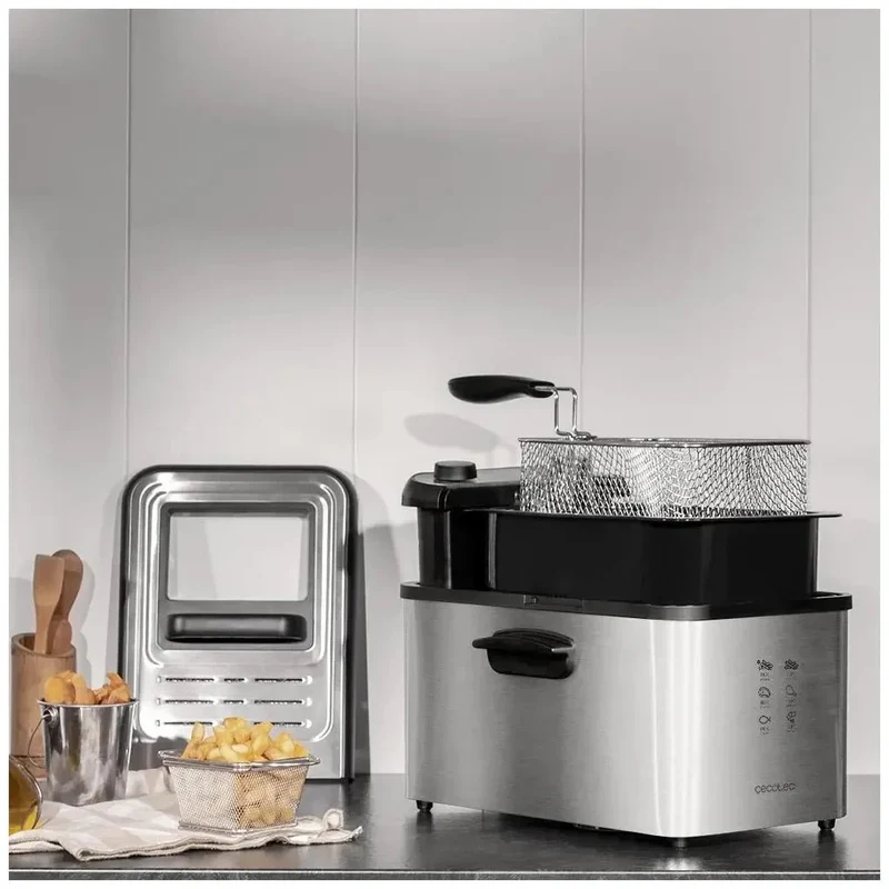 Freidora Eléctrica 4L con Filtro OilCleaner y Diseño INOX - Potencia 3270W de Cecotec