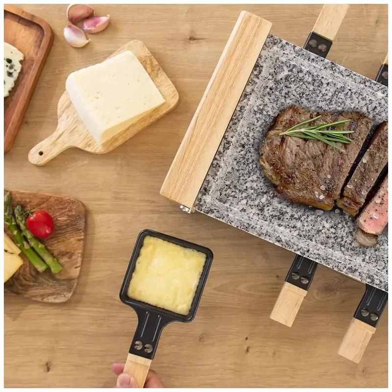 Raclette Cheese&Grill 8600: Elegancia y Funcionalidad con Piedra Natural y Madera de Cecotec