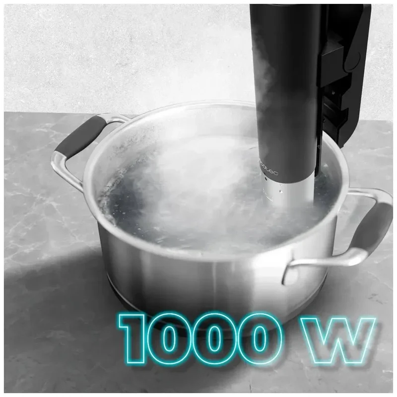Roner SlowVide 1000 Connected Sous Vide con Wi-Fi potencia de 1000W pantalla táctil y certificación IPX7 Cecotec