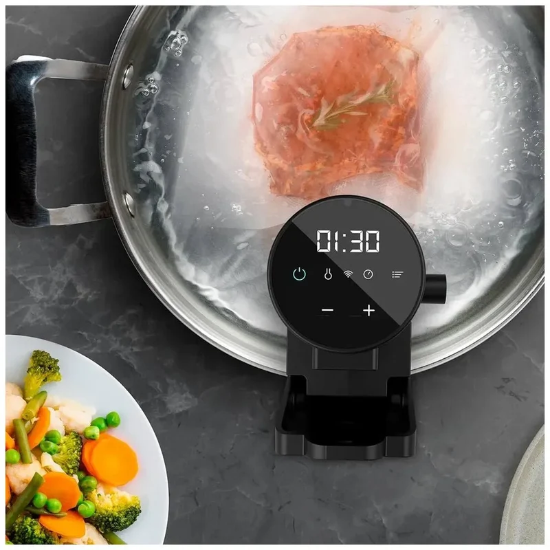 Roner SlowVide 1000 Connected Sous Vide con Wi-Fi potencia de 1000W pantalla táctil y certificación IPX7 Cecotec