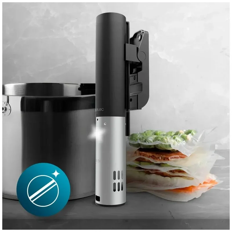 Roner SlowVide 1000 Connected Sous Vide con Wi-Fi potencia de 1000W pantalla táctil y certificación IPX7 Cecotec