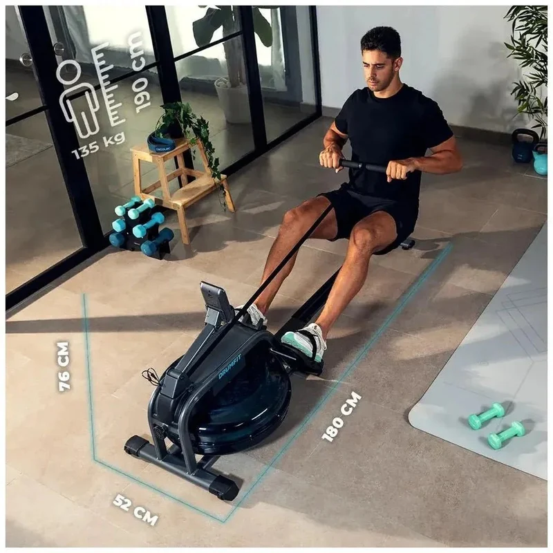 Máquina de remo de agua DrumFit Rower 10000 Neptuno entrenamiento intenso en casa Cecotec