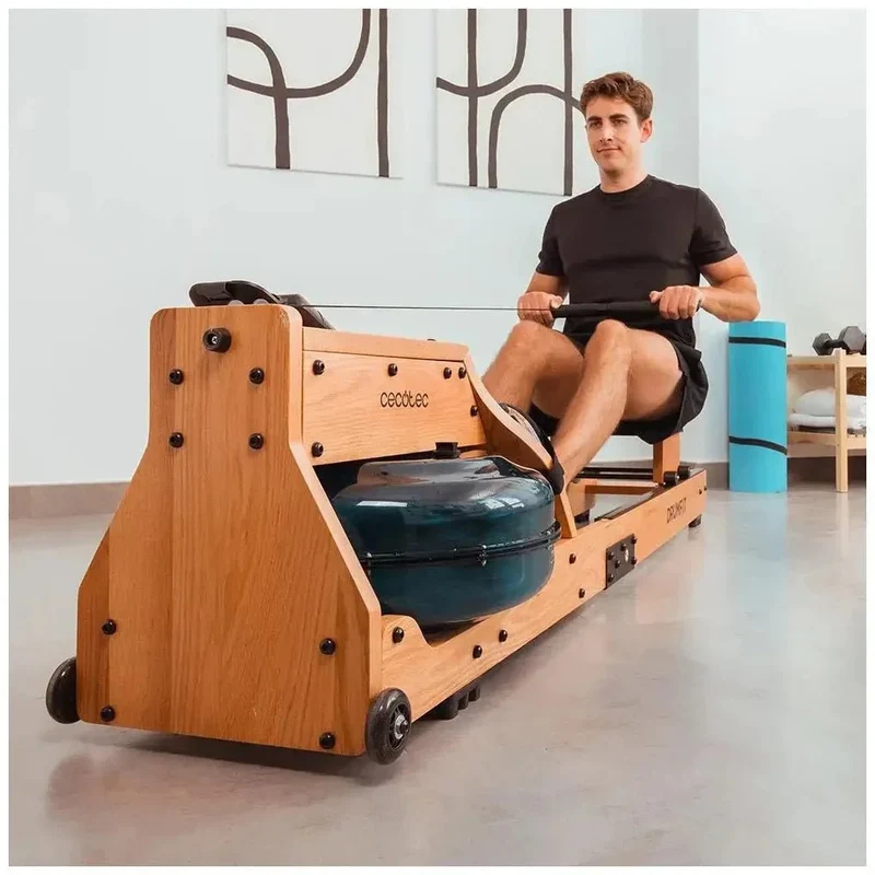 Remo de agua DrumFit Neptuno Wood entrenamiento intenso y Conectividad avanzada Cecotec