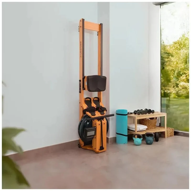 Remo de agua DrumFit Neptuno Wood entrenamiento intenso y Conectividad avanzada Cecotec