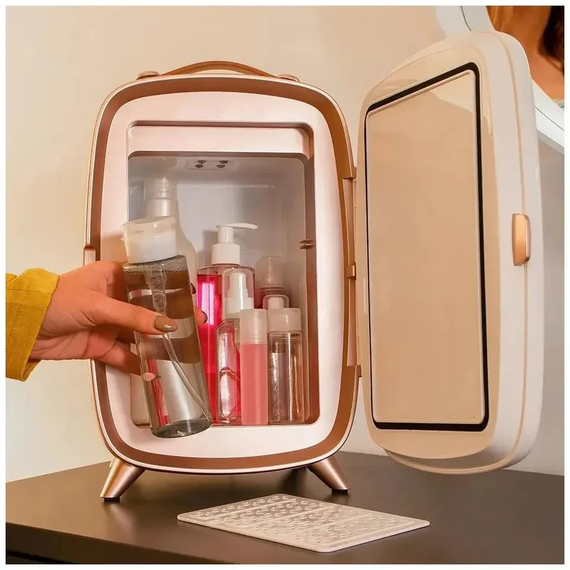 Nevera de Cosméticos 6L con Espejo y Luz LED para Belleza Fresca y Organizada de Cecotec