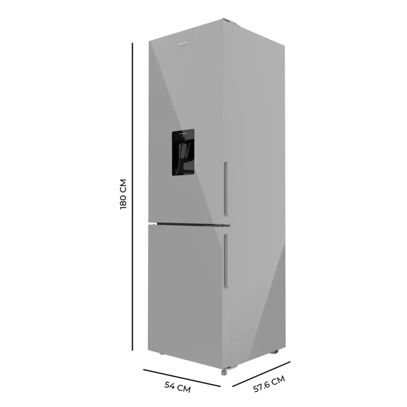 Frigorífico Combi 250L Gris con Inverter, No Frost y Dispensador de Agua de Cecotec