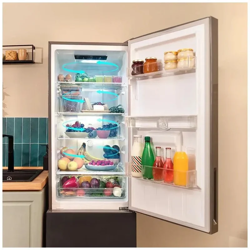 Frigorífico Combi 250L Gris con Inverter, No Frost y Dispensador de Agua de Cecotec